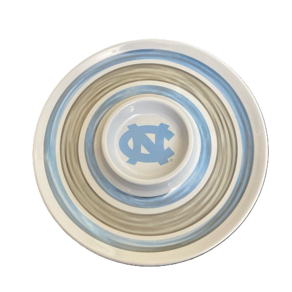 UNC North Carolina Tar Heels NCAA Melamine Chip & Dip Serving Tray 14” D